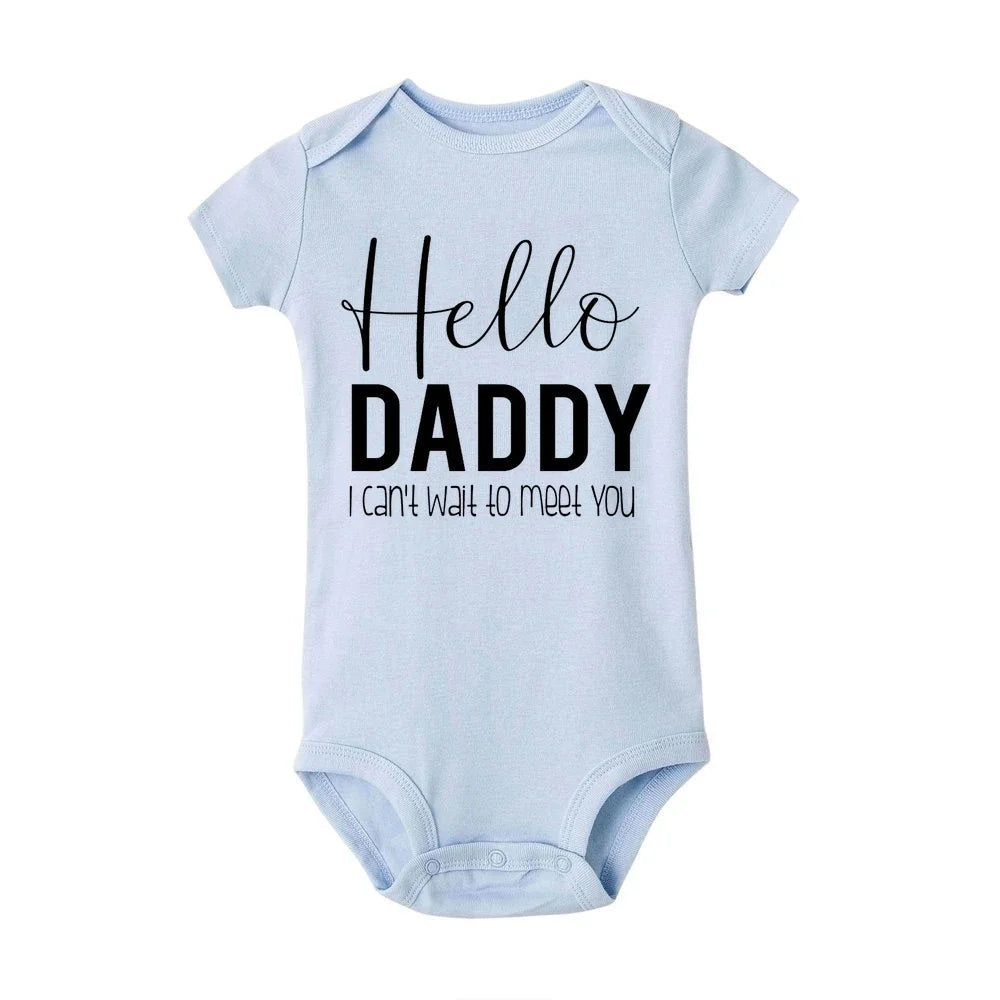 Hey Aunt I Can't Wait To Meet You Announcement Baby Bodysuit Summer Boy Girl Romper Pregnancy Reveal Clothes Infant Shower Gifts