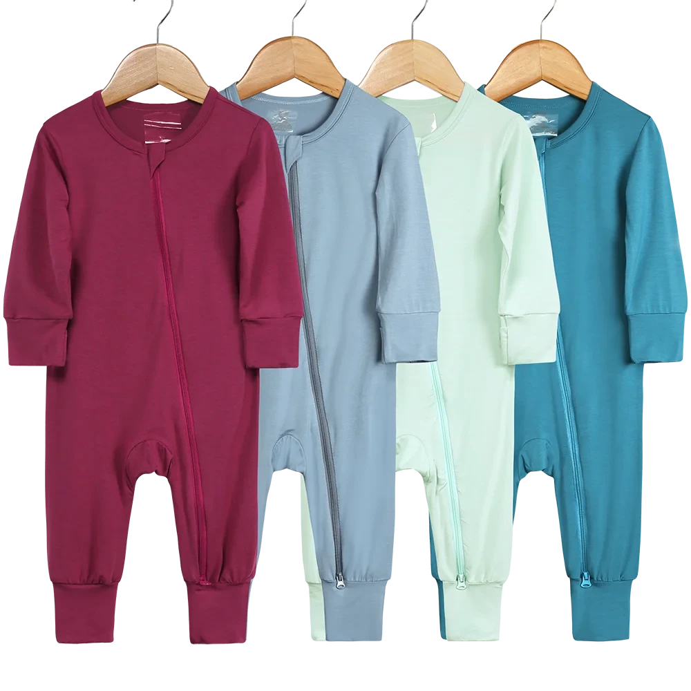 2026 Newborn Baby Bamboo Fiber Romper Solid Breathable Long Sleeve Clothes For 0-24M Boy Girl Jumpsuit Infant Loungewear Pyjamas