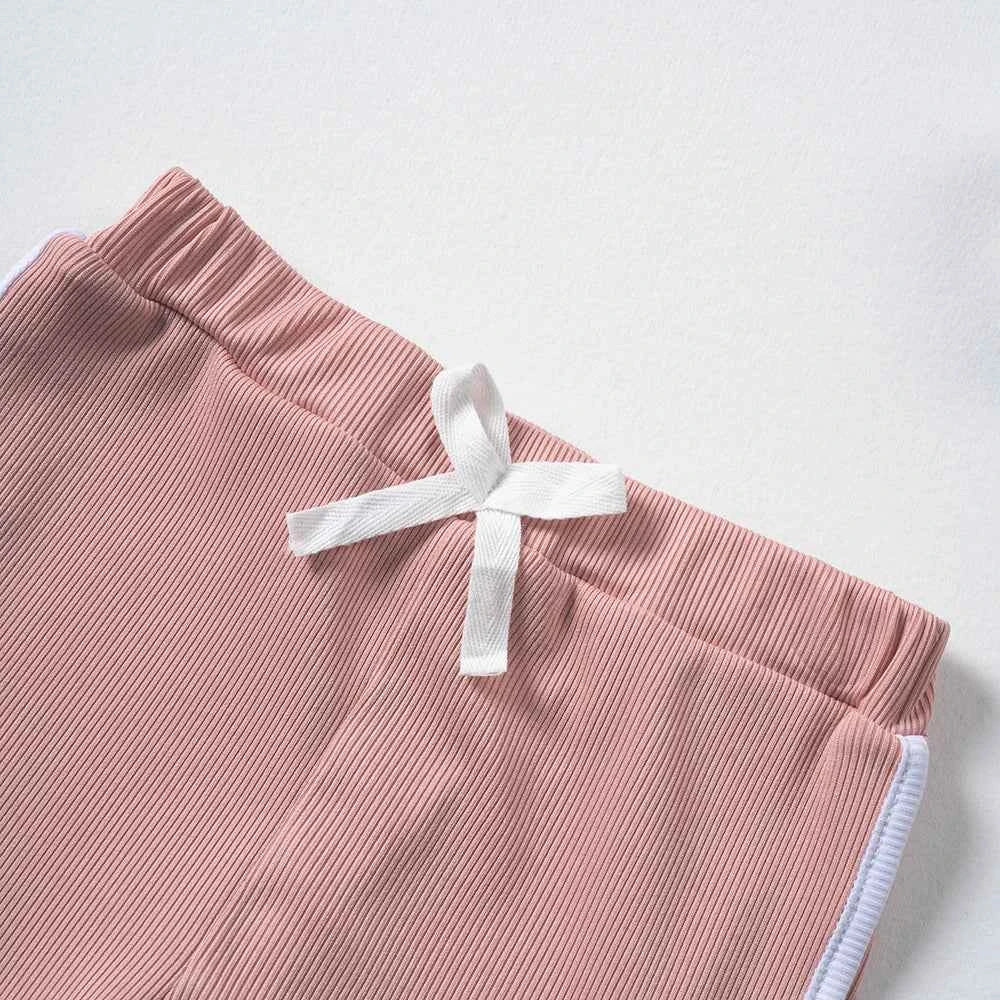 2024 Home Outgoing Summer Shorts T-shirt Set Two Piece Cute Baby Set Comfortable Leisure Breathable Set