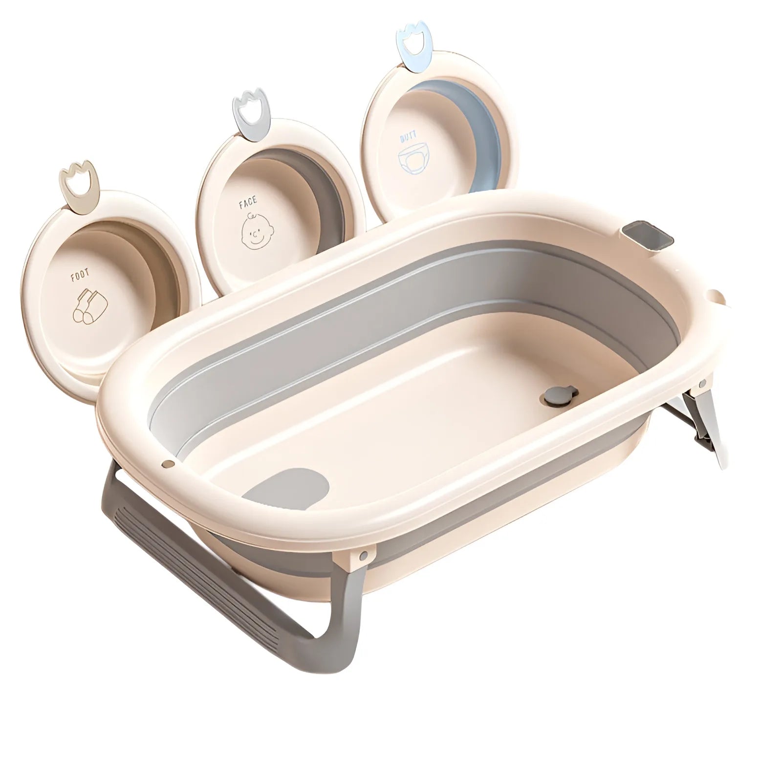 Foldable Baby Bathtub, Safe and Portable Bathing Solution for Infants and Toddlers, Suitable for 6-12 Months, Easy