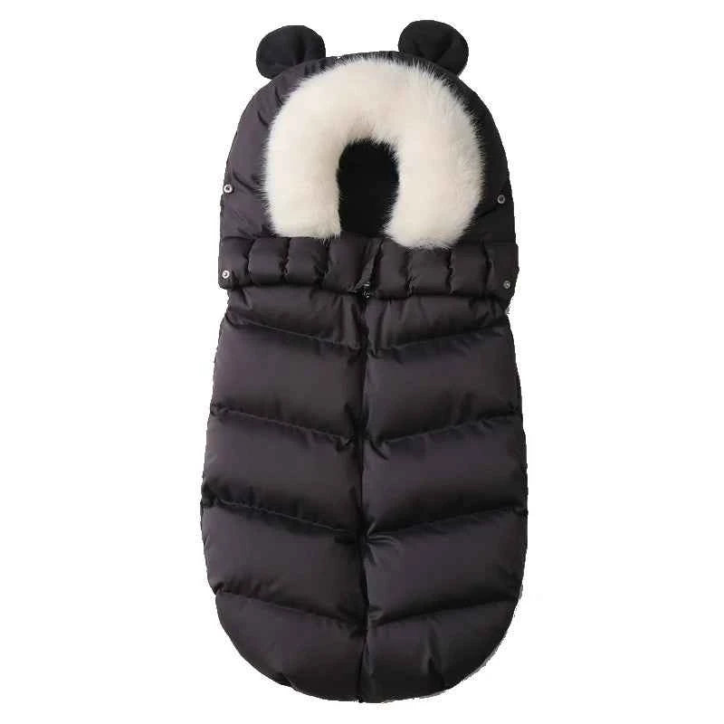 Winter 0-12Months Baby Footmuff For Outside Travel Thick Warm Envelope Cocoon Removable Fur Collar Baby Carriage Bag In Stroller