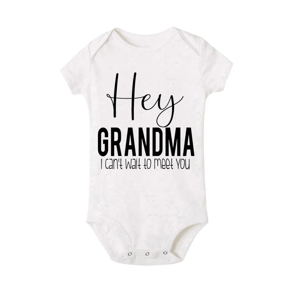 Hey Aunt I Can't Wait To Meet You Announcement Baby Bodysuit Summer Boy Girl Romper Pregnancy Reveal Clothes Infant Shower Gifts