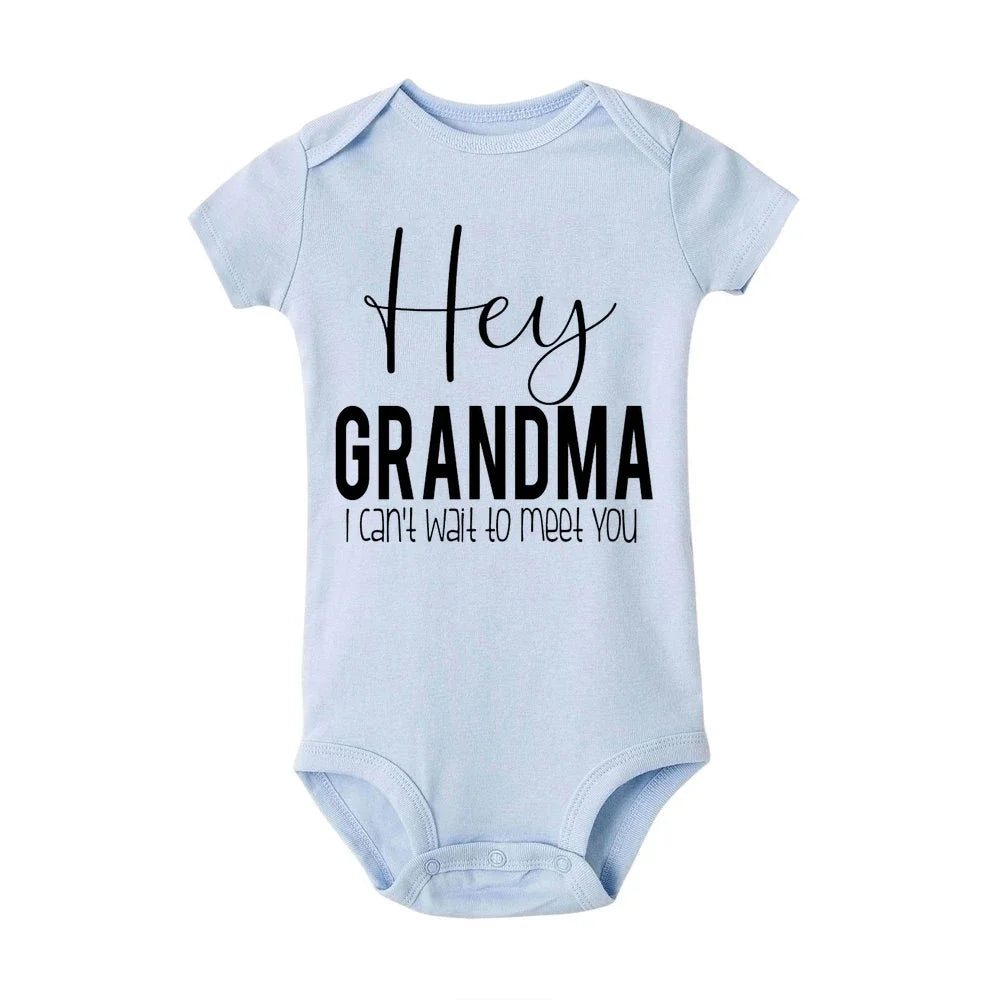 Hey Aunt I Can't Wait To Meet You Announcement Baby Bodysuit Summer Boy Girl Romper Pregnancy Reveal Clothes Infant Shower Gifts