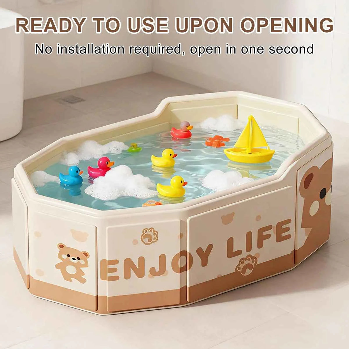 1PC Collapsible Baby Bathtub for Infants & Toddlers, Foldable & Leak-Proof, Reinforced Durable Structure