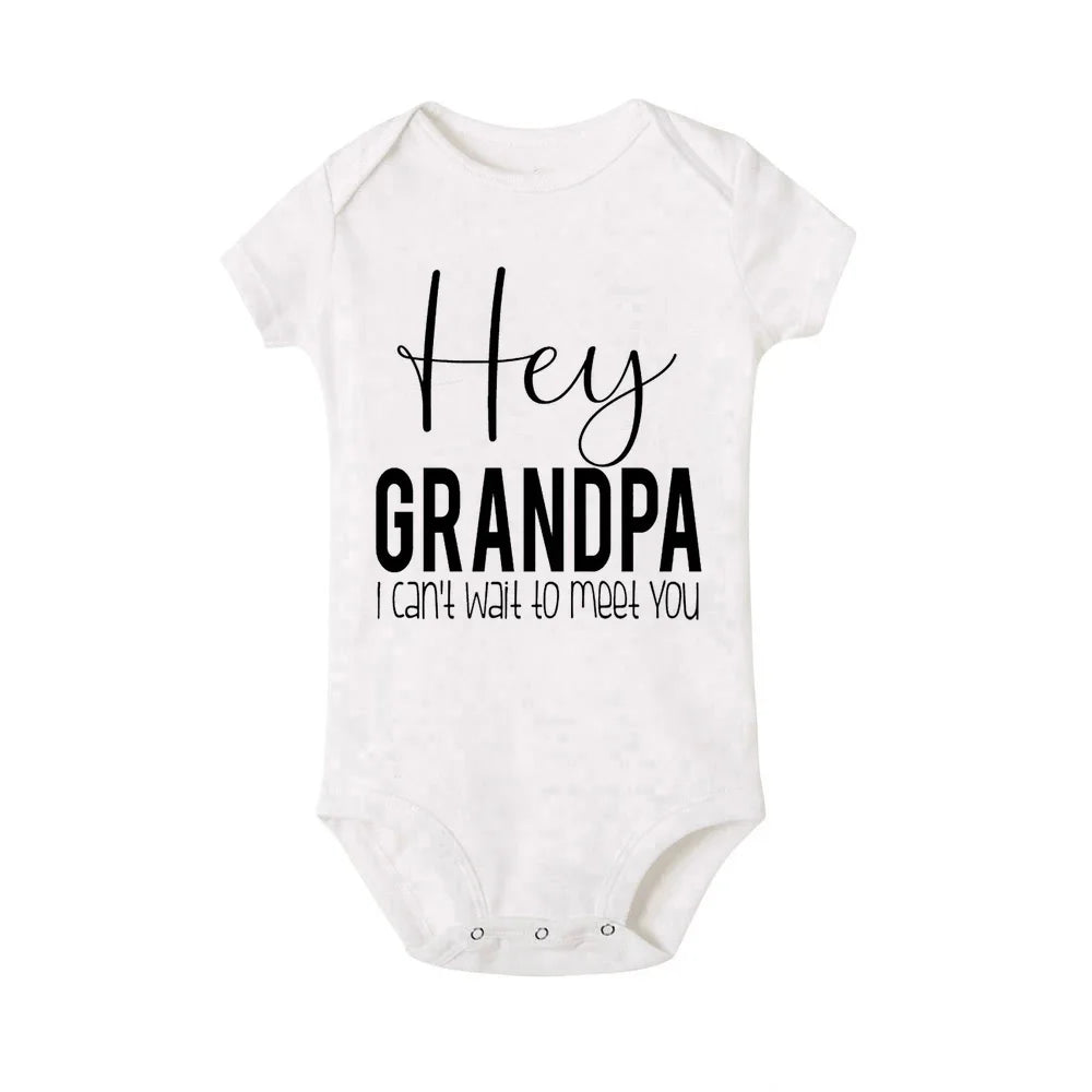Hey Aunt I Can't Wait To Meet You Announcement Baby Bodysuit Summer Boy Girl Romper Pregnancy Reveal Clothes Infant Shower Gifts