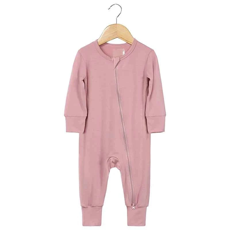 2026 Newborn Baby Bamboo Fiber Romper Solid Breathable Long Sleeve Clothes For 0-24M Boy Girl Jumpsuit Infant Loungewear Pyjamas