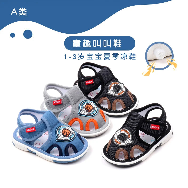 Baby Squeaky Shoes Summer Sandal High Quality Funny Toddler Sound Prewalking Sneaker 2024 New Fashion for Kid Boys Girls  MY2401