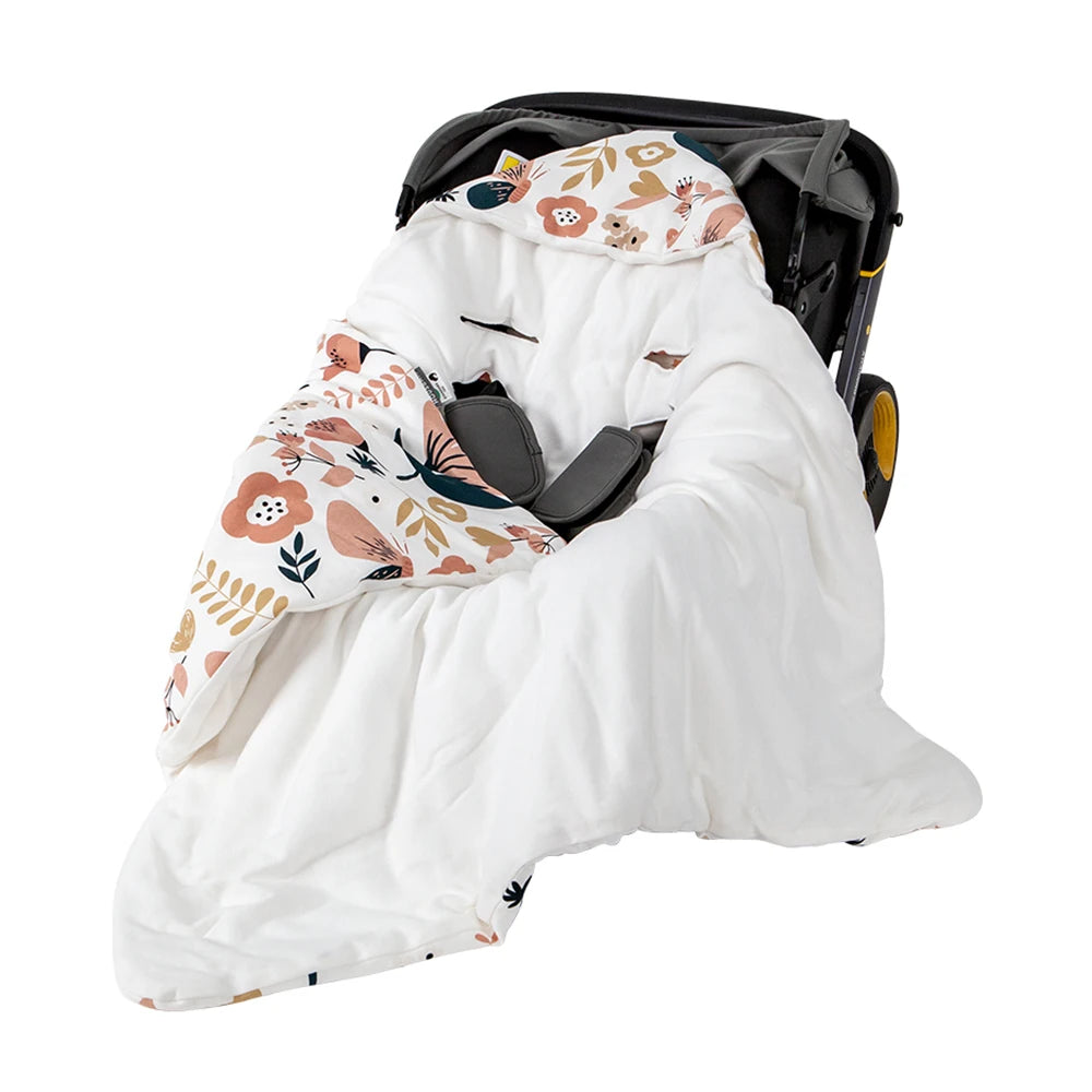 Baby Wrap Blanket For The Newborn With Windproof Hooded In A Infant Car Seat Autumn Warm Envelope For Discharge 0-6 Months