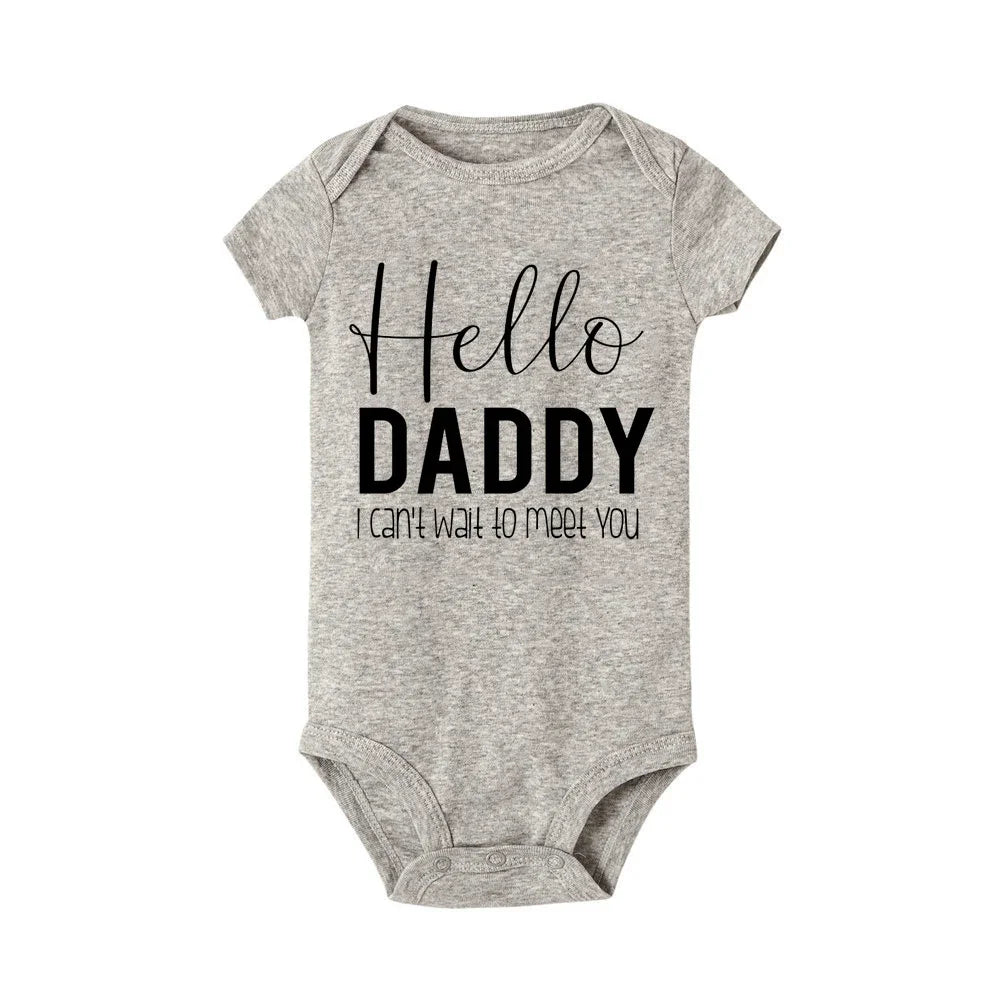 Hey Aunt I Can't Wait To Meet You Announcement Baby Bodysuit Summer Boy Girl Romper Pregnancy Reveal Clothes Infant Shower Gifts