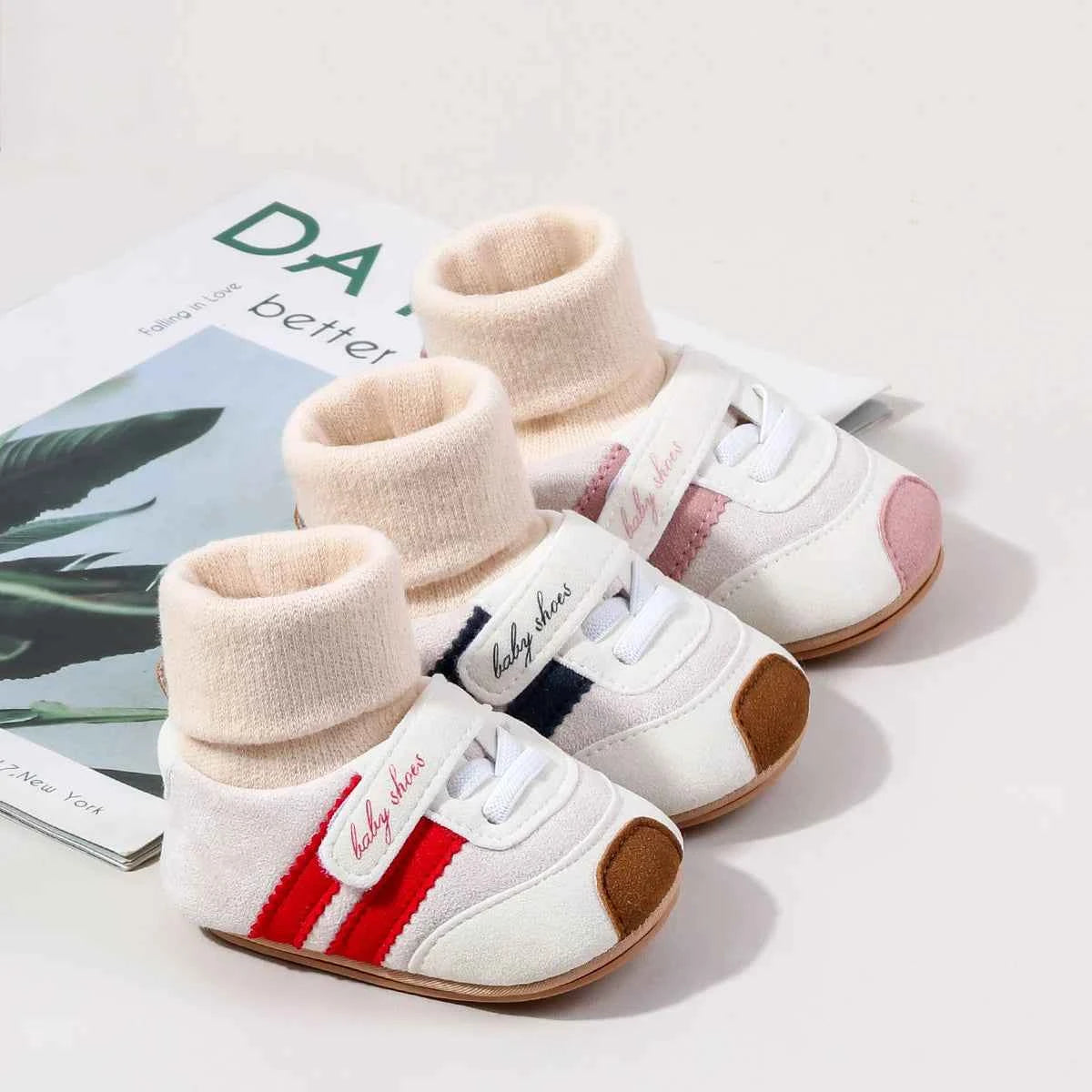 Baby Socks Shoes Soft PU and High Quality Rubber Anti-slip Sole Winter Style for Newborn Toddler Boys and Girls