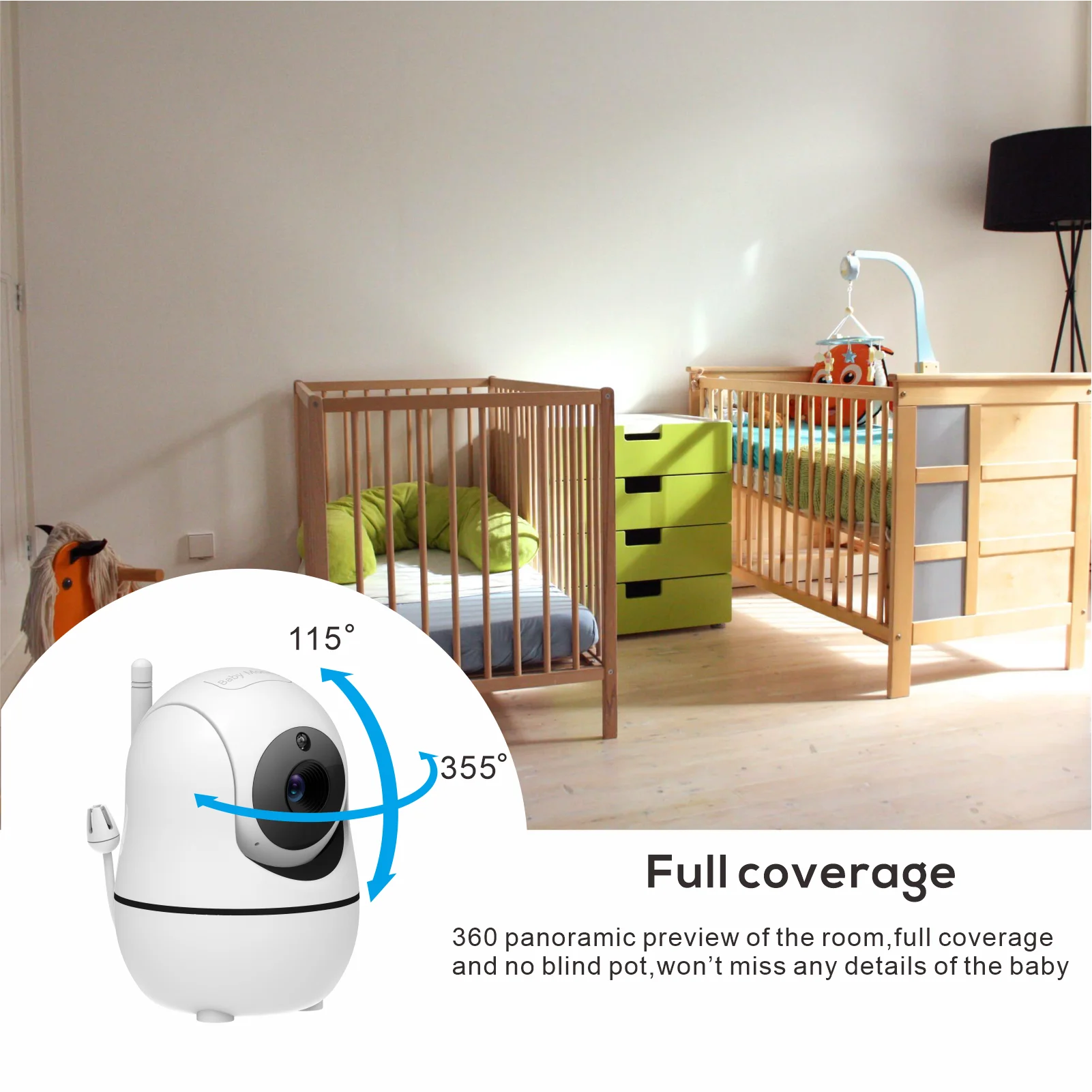 SM70 7" Video Baby Monitor, 1080P HD Display, IPS , 24Hour Battery Life, 1000ft Range, Split mode,1080p big screen with 4x zoom