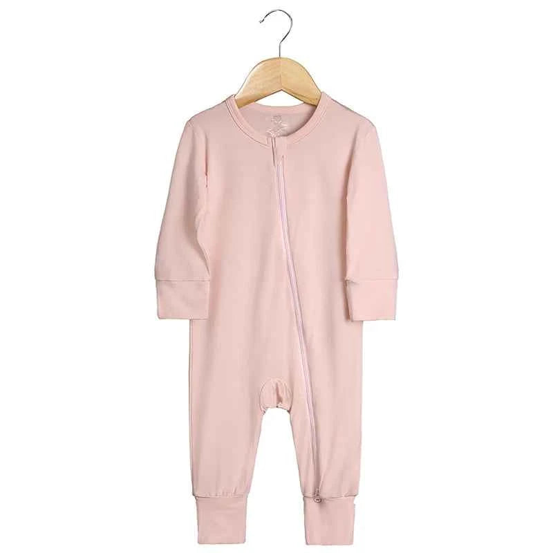 2026 Newborn Baby Bamboo Fiber Romper Solid Breathable Long Sleeve Clothes For 0-24M Boy Girl Jumpsuit Infant Loungewear Pyjamas