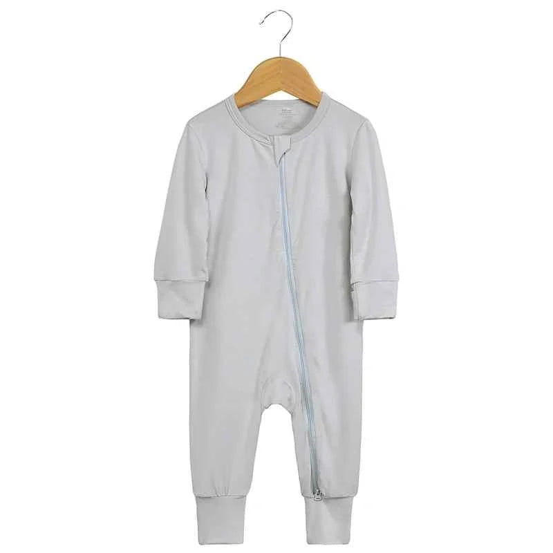 2026 Newborn Baby Bamboo Fiber Romper Solid Breathable Long Sleeve Clothes For 0-24M Boy Girl Jumpsuit Infant Loungewear Pyjamas