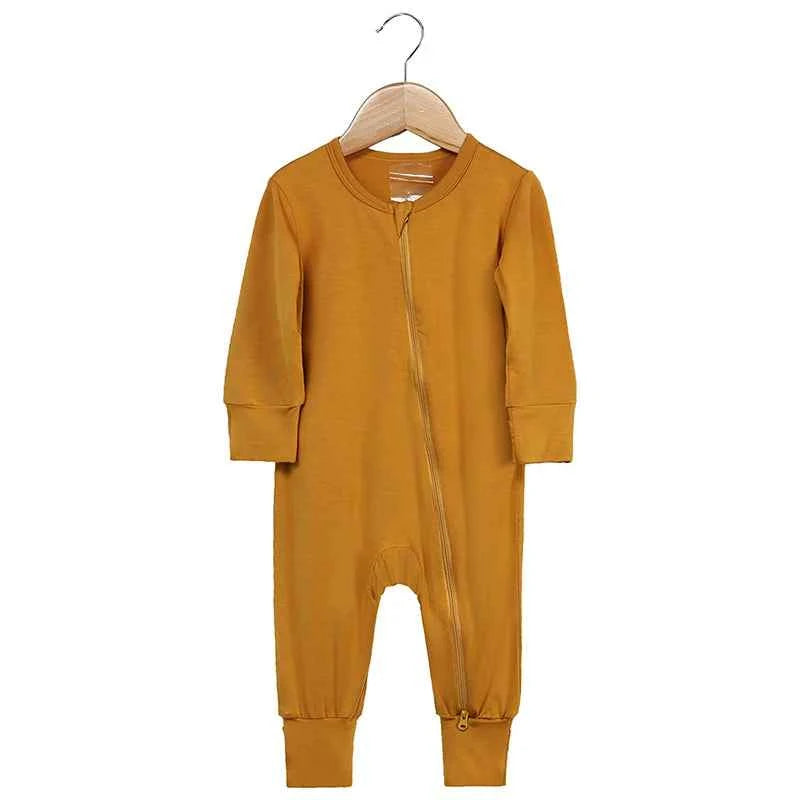 2026 Newborn Baby Bamboo Fiber Romper Solid Breathable Long Sleeve Clothes For 0-24M Boy Girl Jumpsuit Infant Loungewear Pyjamas
