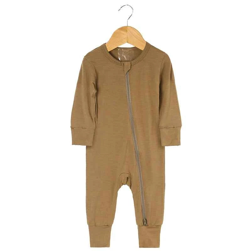 2026 Newborn Baby Bamboo Fiber Romper Solid Breathable Long Sleeve Clothes For 0-24M Boy Girl Jumpsuit Infant Loungewear Pyjamas