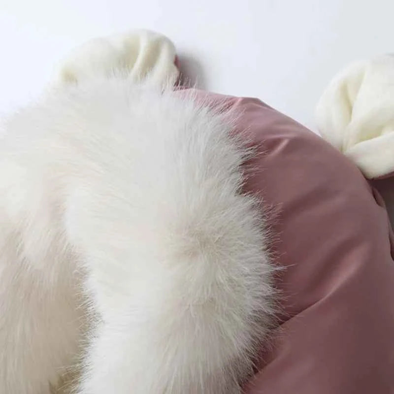 Winter 0-12Months Baby Footmuff For Outside Travel Thick Warm Envelope Cocoon Removable Fur Collar Baby Carriage Bag In Stroller