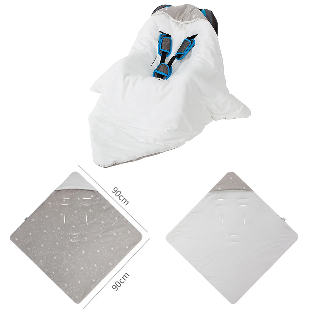 Baby Wrap Blanket For The Newborn With Windproof Hooded In A Infant Car Seat Autumn Warm Envelope For Discharge 0-6 Months