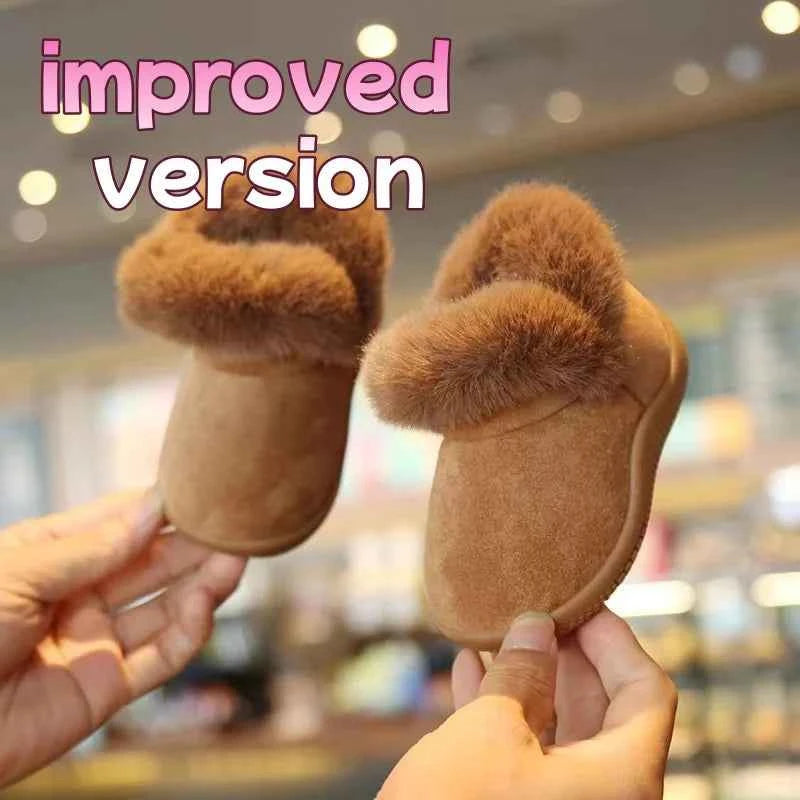 Fluffy Plush Warm Winter Snow Boots Soft Non-slip Infant First Walkers Shoes Wear-resisting Footwear For Baby Boys Girls Kids