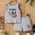 Summer Infant Boy's round Neck Letter Print Vest And Shorts Set Casual Two-Piece Outfit for Toddlers