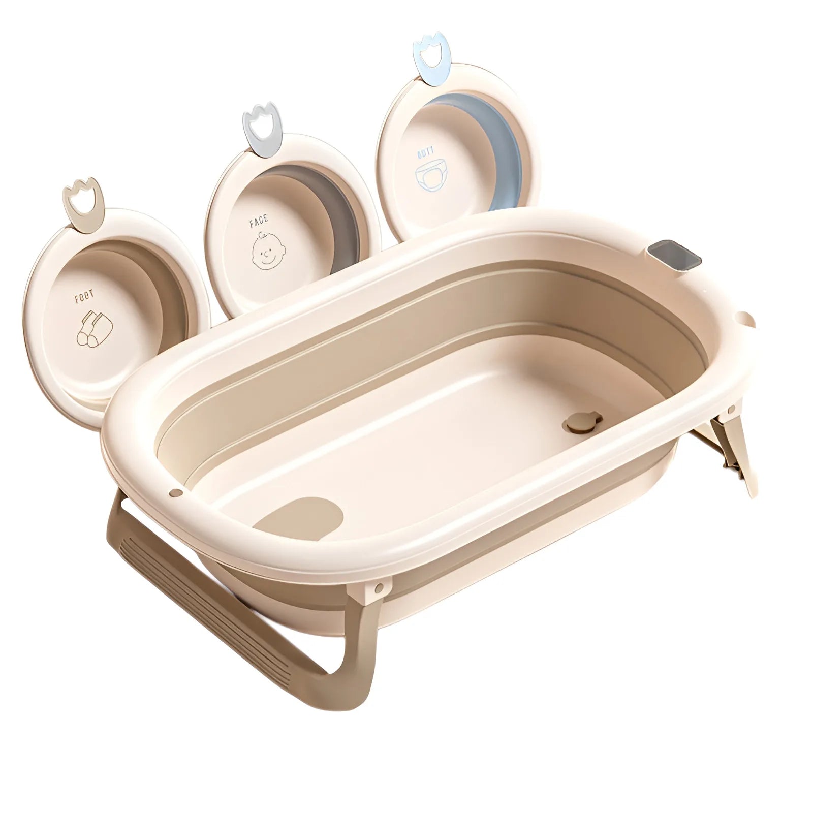 Foldable Baby Bathtub, Safe and Portable Bathing Solution for Infants and Toddlers, Suitable for 6-12 Months, Easy
