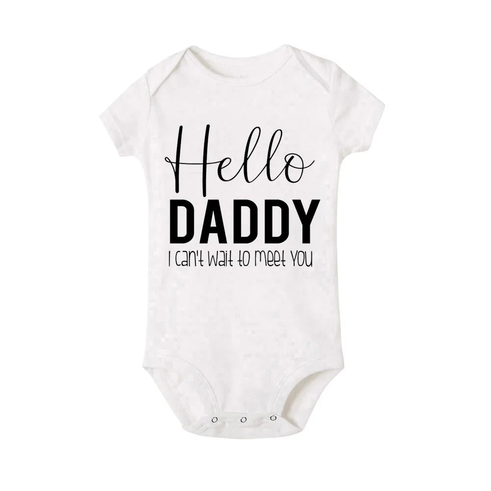 Hey Aunt I Can't Wait To Meet You Announcement Baby Bodysuit Summer Boy Girl Romper Pregnancy Reveal Clothes Infant Shower Gifts