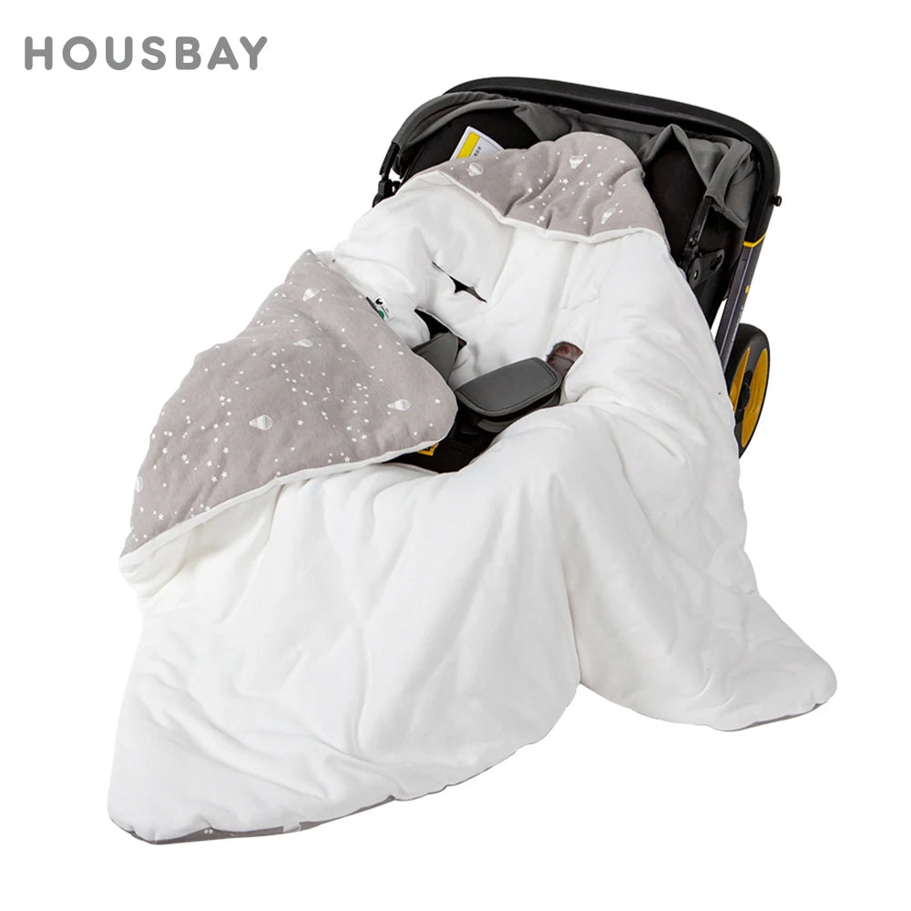 Baby Wrap Blanket For The Newborn With Windproof Hooded In A Infant Car Seat Autumn Warm Envelope For Discharge 0-6 Months