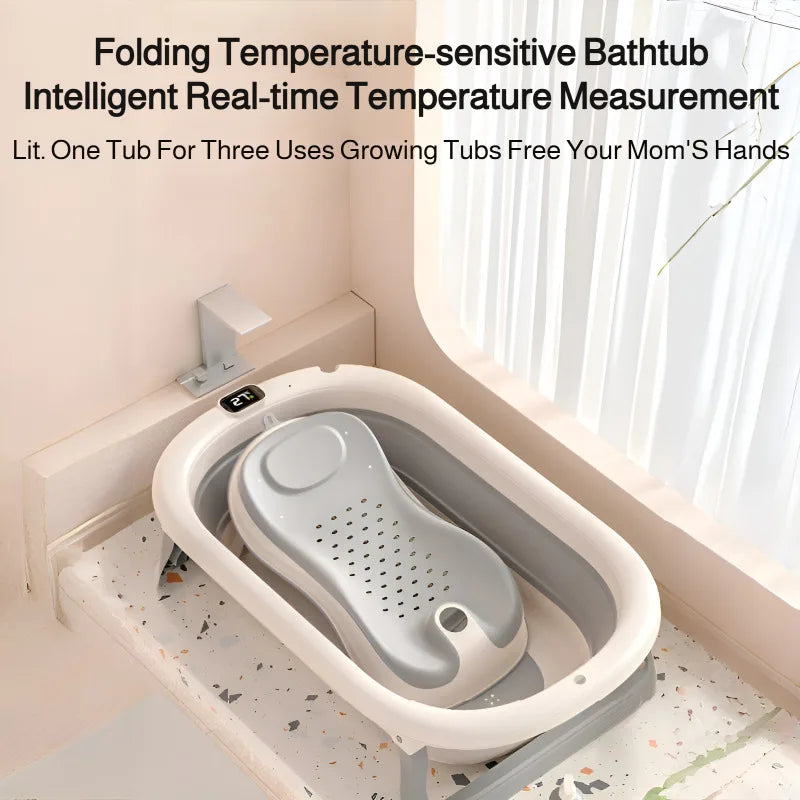 Foldable Baby Bathtub, Safe and Portable Bathing Solution for Infants and Toddlers, Suitable for 6-12 Months, Easy