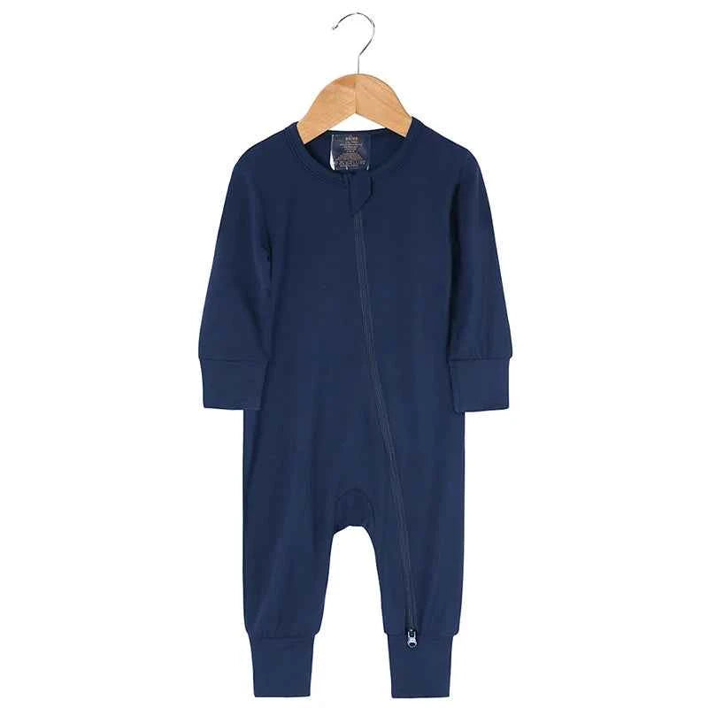 2026 Newborn Baby Bamboo Fiber Romper Solid Breathable Long Sleeve Clothes For 0-24M Boy Girl Jumpsuit Infant Loungewear Pyjamas
