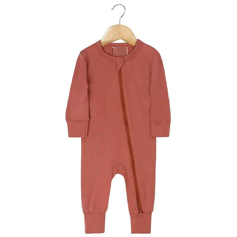 2026 Newborn Baby Bamboo Fiber Romper Solid Breathable Long Sleeve Clothes For 0-24M Boy Girl Jumpsuit Infant Loungewear Pyjamas