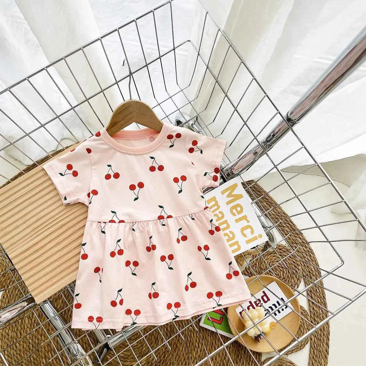 Cute Kids Dress Summer Cotton Sweet Baby Girls Holiday Clothing