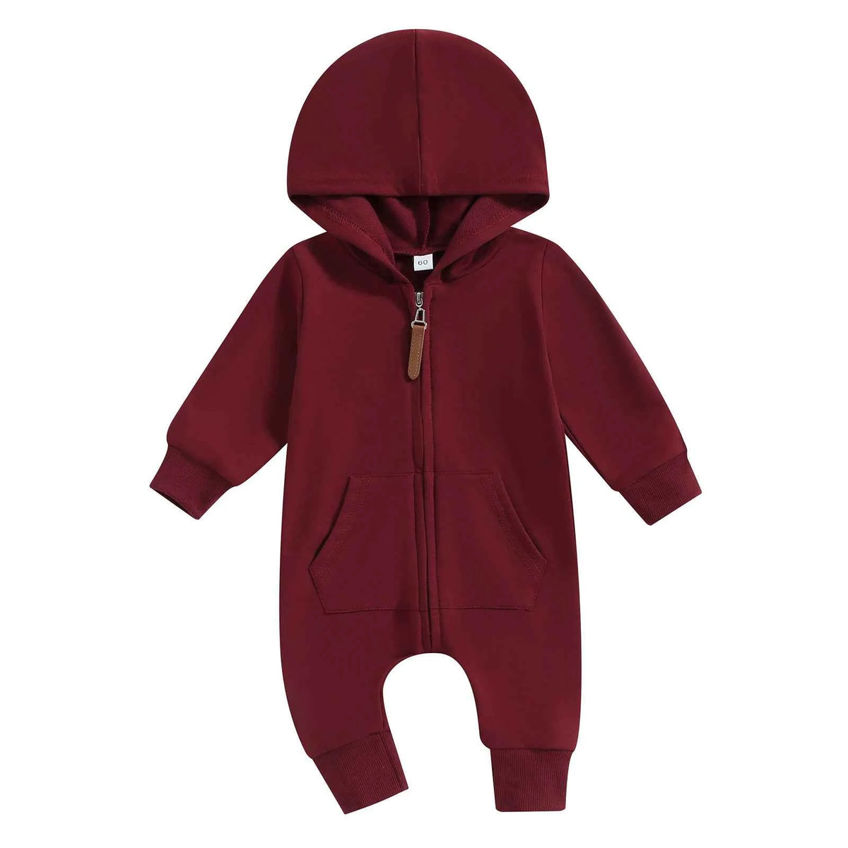 Citgeett Autumn Infant Baby Boys Girls Fall Jumpsuits Long Sleeve Solid Color Zipper Hooded Rompers Outfit