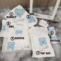 Baby Boy Prince Hospital Exit Newborn Bling Outfits Baby Bottles Gift Set Baby Shower Gift 5pcs Crown Romper