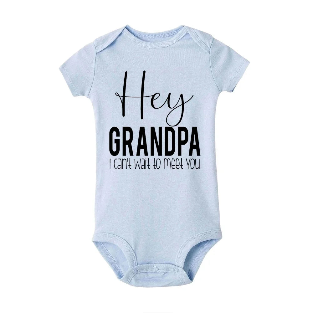 Hey Aunt I Can't Wait To Meet You Announcement Baby Bodysuit Summer Boy Girl Romper Pregnancy Reveal Clothes Infant Shower Gifts