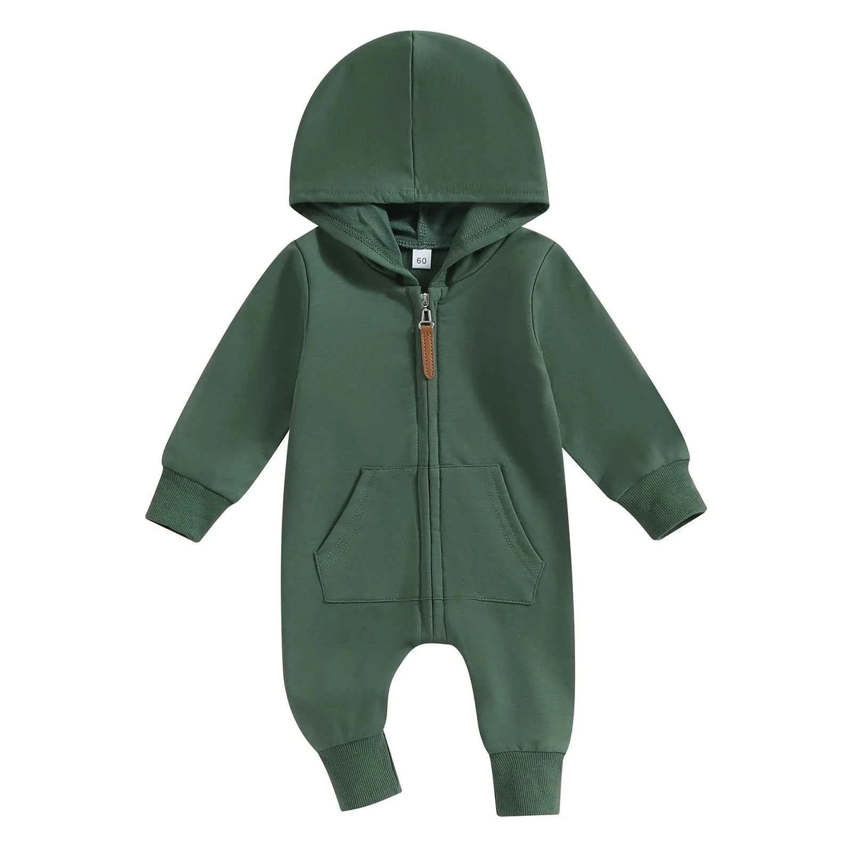 Citgeett Autumn Infant Baby Boys Girls Fall Jumpsuits Long Sleeve Solid Color Zipper Hooded Rompers Outfit