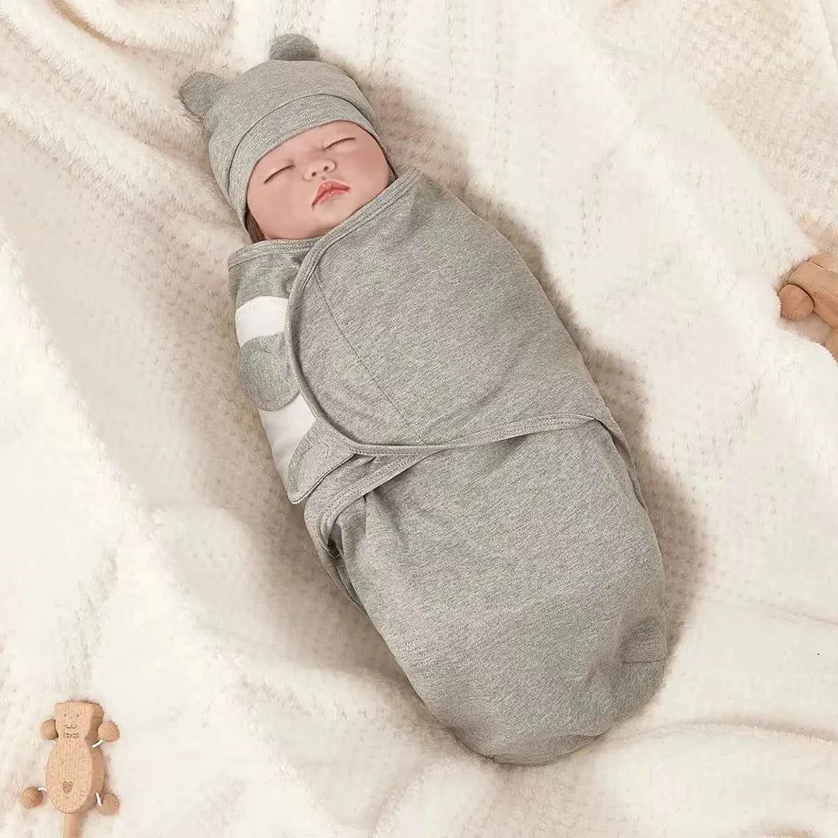 100%Cotton 0-3 Months Newborn Swaddle Sleepsack New Born Baby Swaddling Bedding
