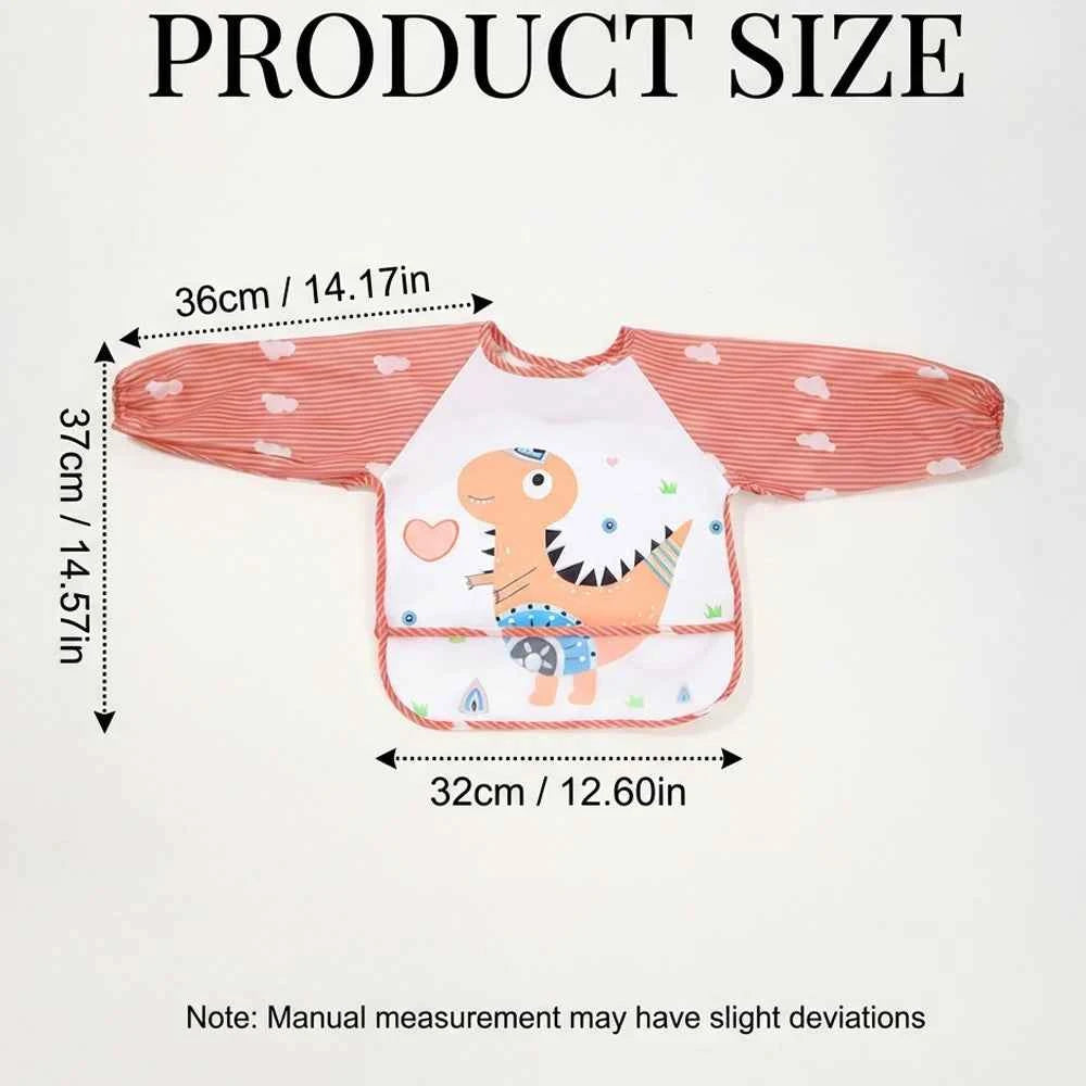 2pcs Waterproof Full Sleeve Baby Bibs Children Apron Long Sleeve Feeding Smock Kids Eating Breastplate Infant Scarf Clothing