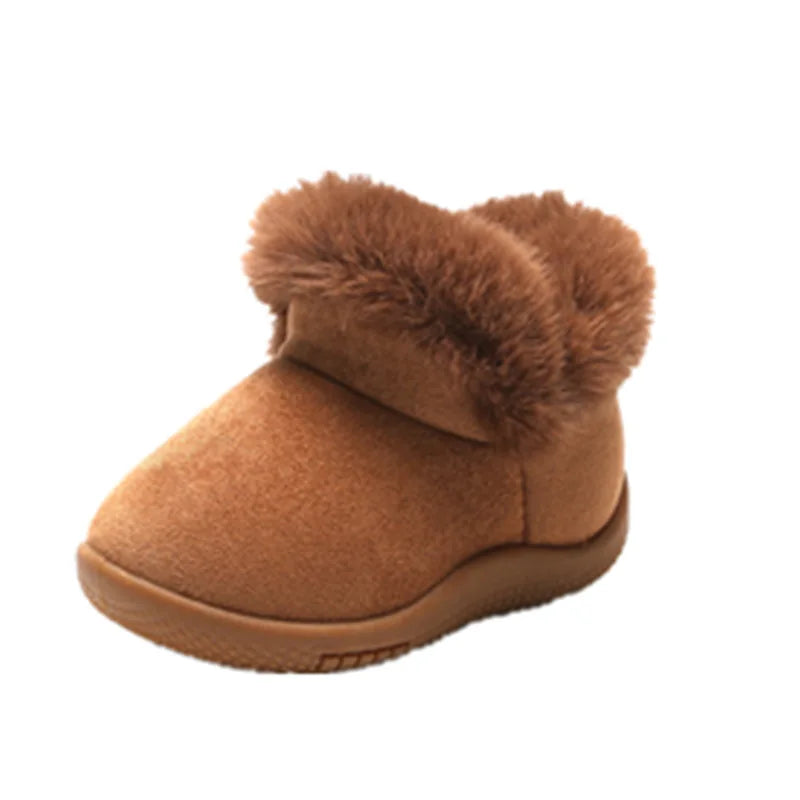 Fluffy Plush Warm Winter Snow Boots Soft Non-slip Infant First Walkers Shoes Wear-resisting Footwear For Baby Boys Girls Kids