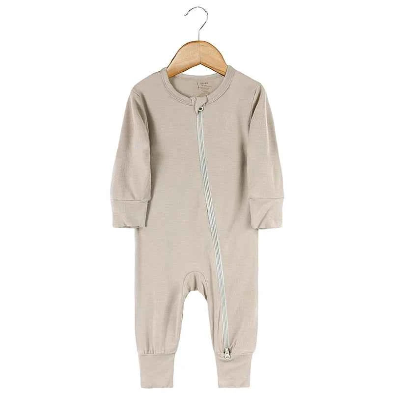 2026 Newborn Baby Bamboo Fiber Romper Solid Breathable Long Sleeve Clothes For 0-24M Boy Girl Jumpsuit Infant Loungewear Pyjamas
