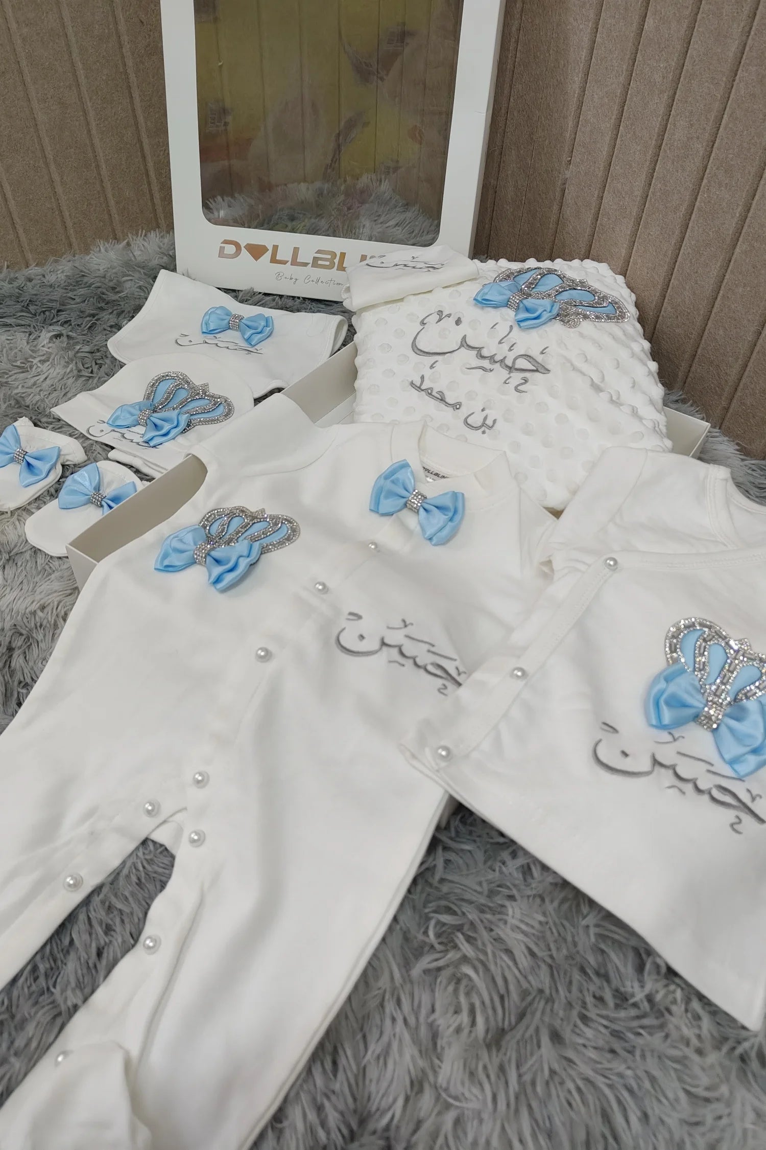 Baby Boy Prince Hospital Exit Newborn Bling Outfits Baby Bottles Gift Set Baby Shower Gift 5pcs Crown Romper
