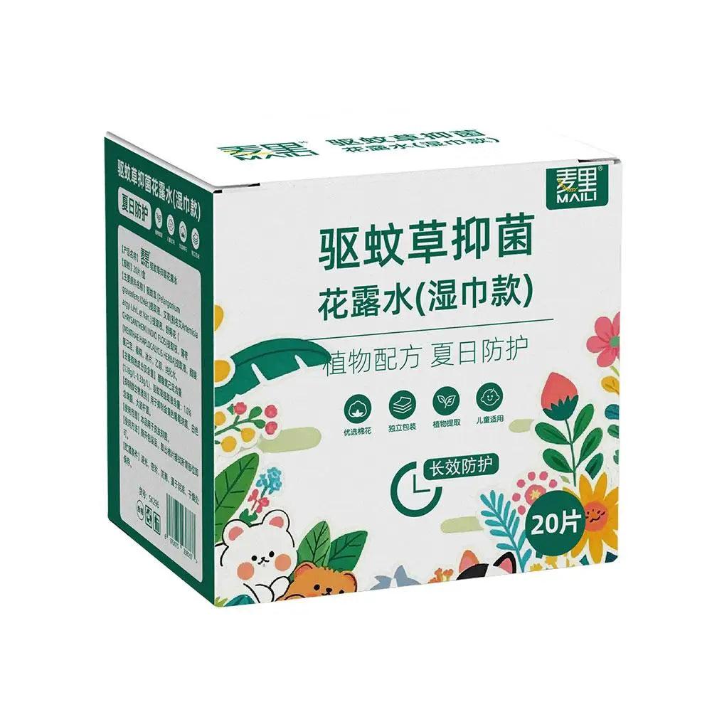 20/50pcs Individually Packaged Portable Summer Baby And Children's Comfortable Natural Plant Extract Wet Wipes Mosquito Control