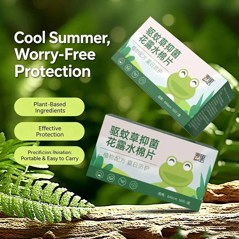 20/50pcs Individually Packaged Portable Summer Baby And Children's Comfortable Natural Plant Extract Wet Wipes Mosquito Control