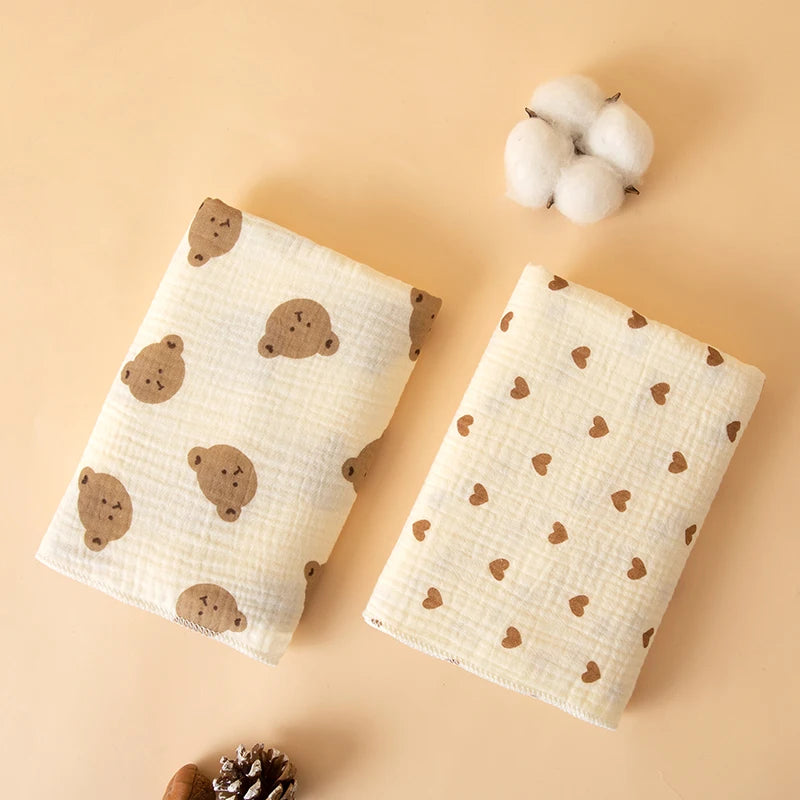 Simple Style Printed Baby Blanket Made of Gauze Material, Newborn Swaddle, Baby Swaddle Blanket, Gauze Wrap, Bedding, Baby Bath Towel, Infant Products