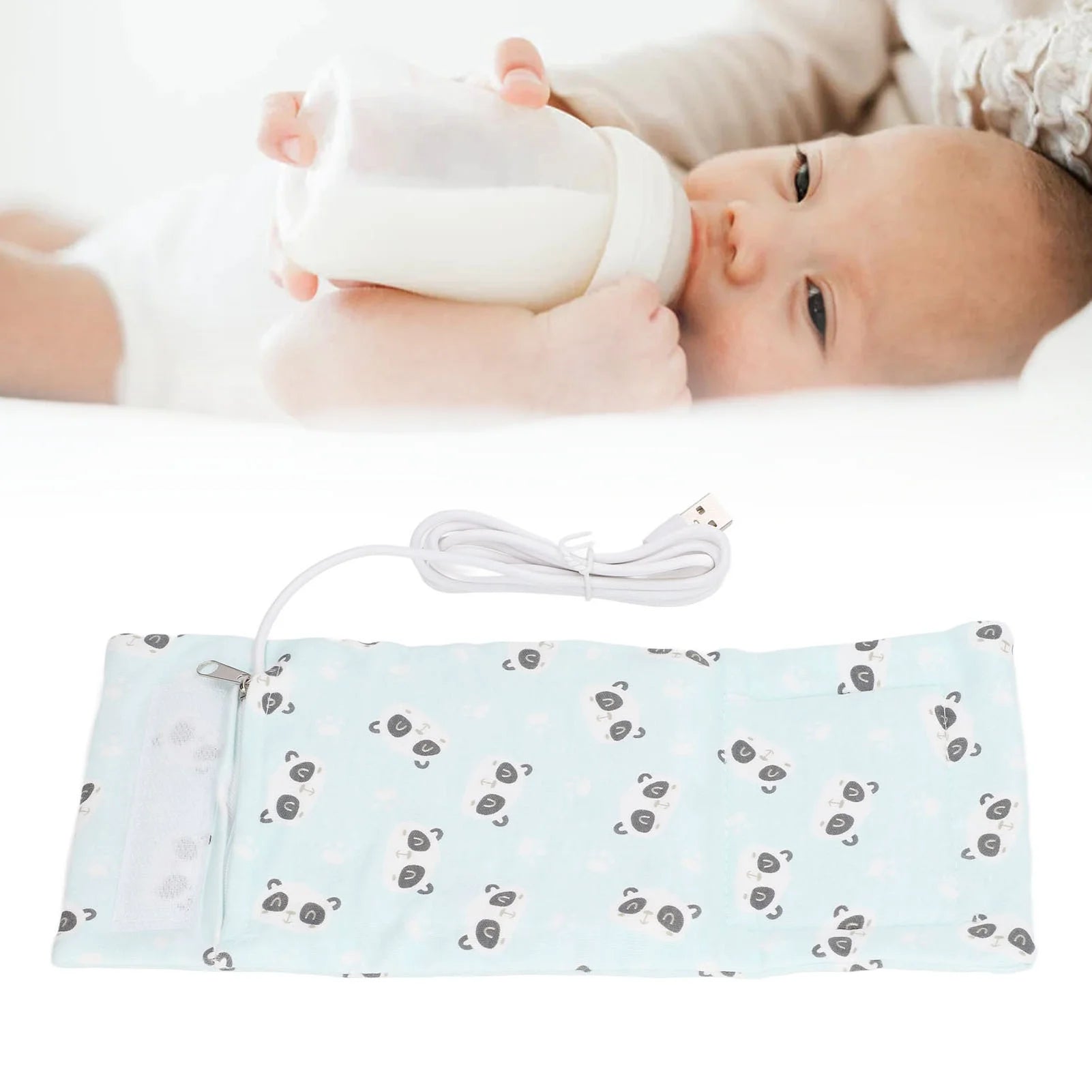 USB Baby Bottle Warmer Bag Detachable Portable Milk Travel Heater Storage Cover for Rechargeable Batteries Laptops Cars