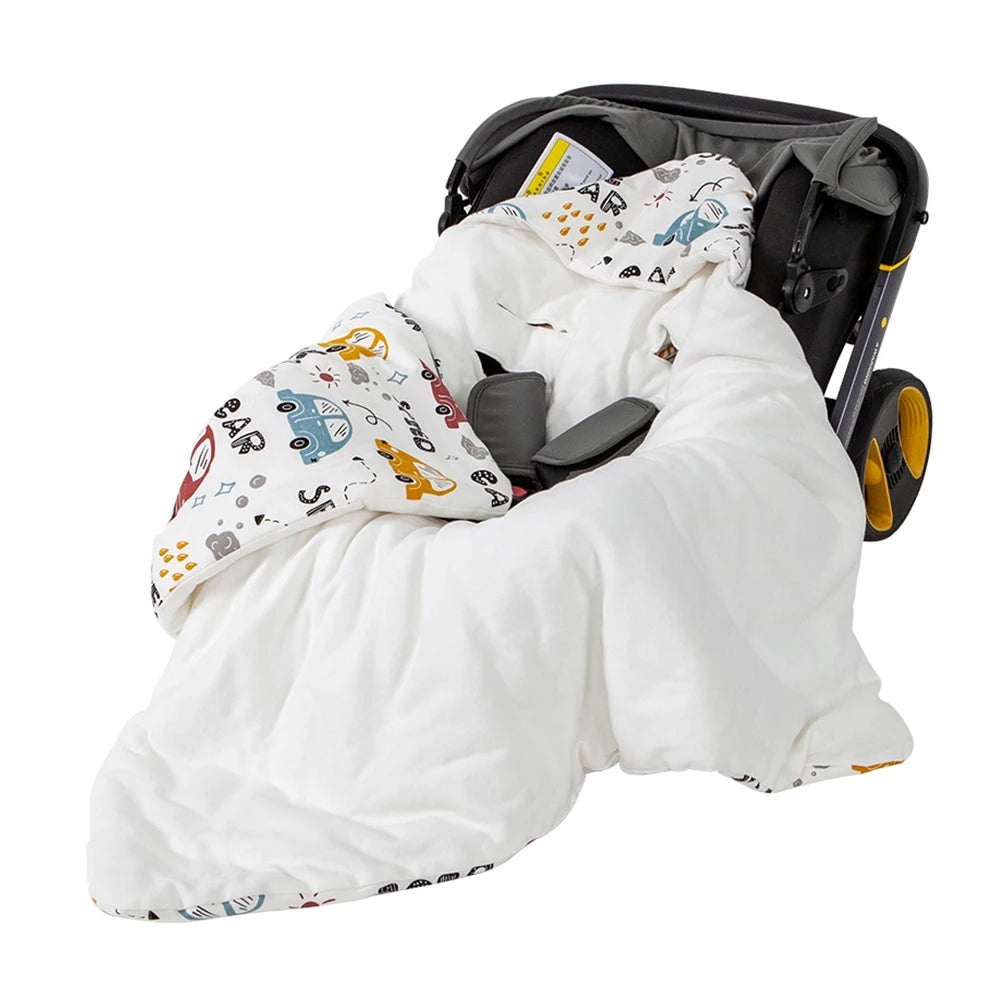 Baby Wrap Blanket For The Newborn With Windproof Hooded In A Infant Car Seat Autumn Warm Envelope For Discharge 0-6 Months