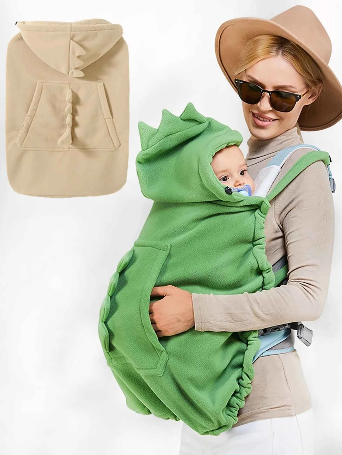 1Pc Infant Carrier Waist Stool Windshield Quilt, Suitable for Various Occasions, Pure Color Dinosaur Cloak, Super Soft and Comfortable Baby Windshield Blanket, Multifunctional Front Hug Windproof Cloak Stroller Blanket, Perfe