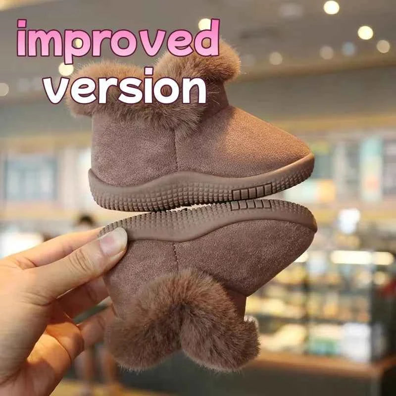 Fluffy Plush Warm Winter Snow Boots Soft Non-slip Infant First Walkers Shoes Wear-resisting Footwear For Baby Boys Girls Kids