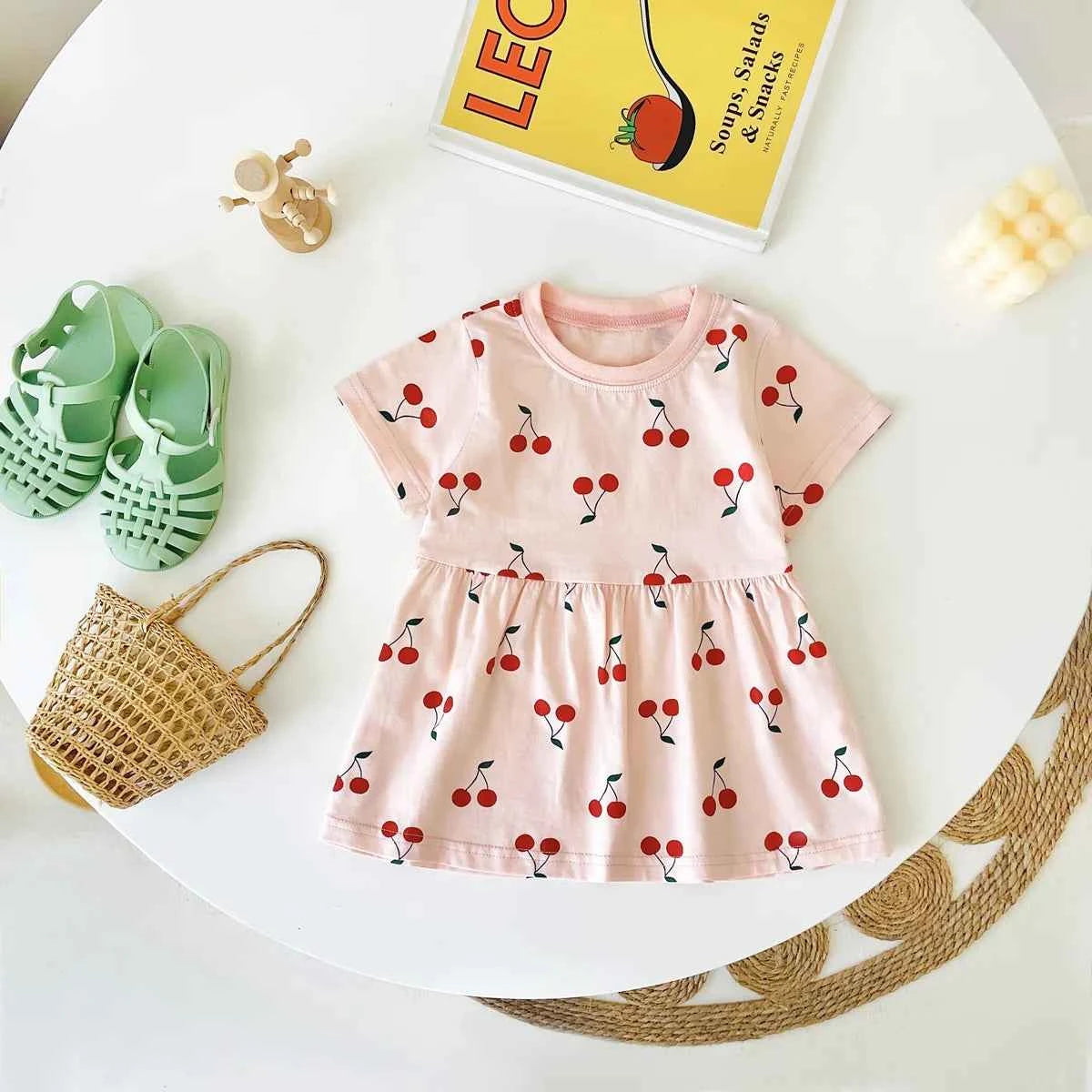 Cute Kids Dress Summer Cotton Sweet Baby Girls Holiday Clothing