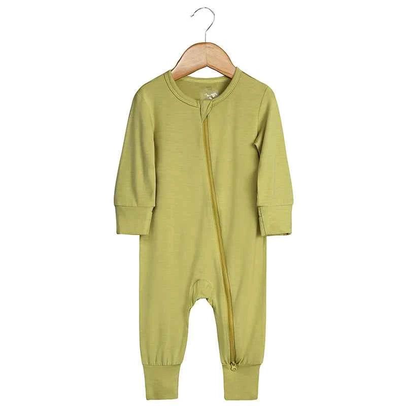 2026 Newborn Baby Bamboo Fiber Romper Solid Breathable Long Sleeve Clothes For 0-24M Boy Girl Jumpsuit Infant Loungewear Pyjamas