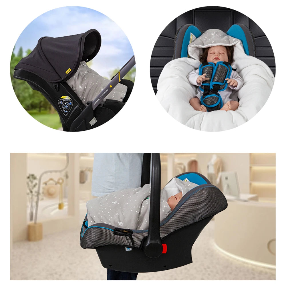 Baby Wrap Blanket For The Newborn With Windproof Hooded In A Infant Car Seat Autumn Warm Envelope For Discharge 0-6 Months