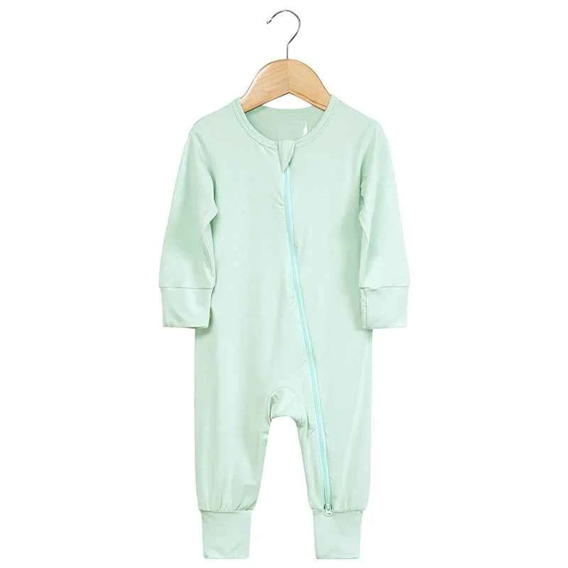 2026 Newborn Baby Bamboo Fiber Romper Solid Breathable Long Sleeve Clothes For 0-24M Boy Girl Jumpsuit Infant Loungewear Pyjamas